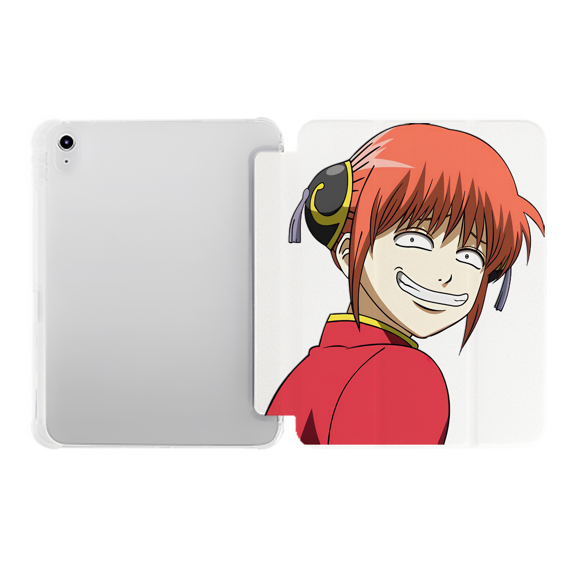（画像用） ぎんたま 坂田銀時（さかたぎんとき） 神楽 志村新八（しむら しんぱち） GINTAMA Sakata Gintoki Kagura Shimura Shinpachi IPad ケース ペン収納付き 三つ折りスタンド PUレザー×シリコン 対応機種9.5/10.5/10.9インチ